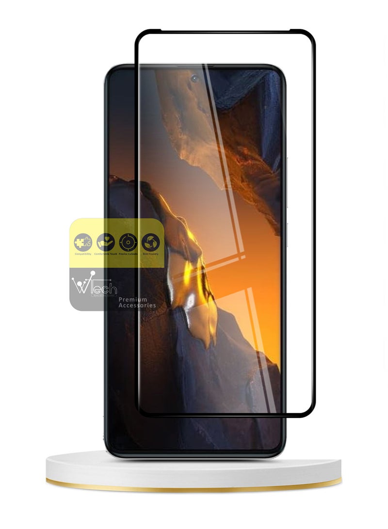 دبليو تيك شاومي بوكو F5 5G 2023 بريميوم E2E غطاء كامل الغراء واقي شاشة من الزجاج المقوى (MSGECN) - شفاف / أسود - Image 2