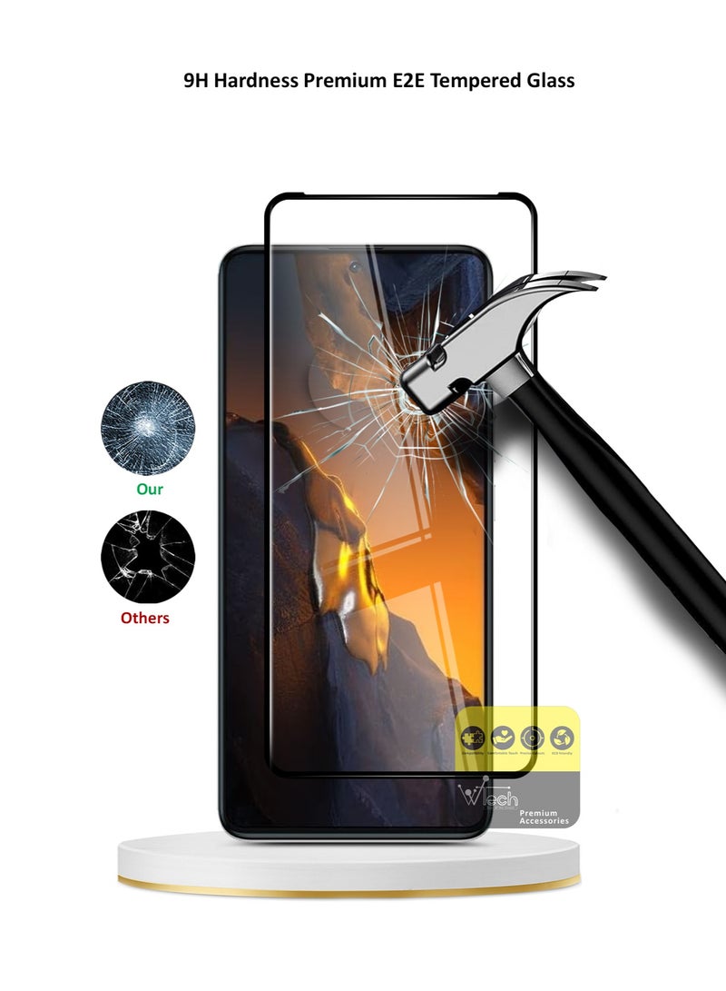 دبليو تيك شاومي بوكو F5 5G 2023 بريميوم E2E غطاء كامل الغراء واقي شاشة من الزجاج المقوى (MSGECN) - شفاف / أسود - Image 5