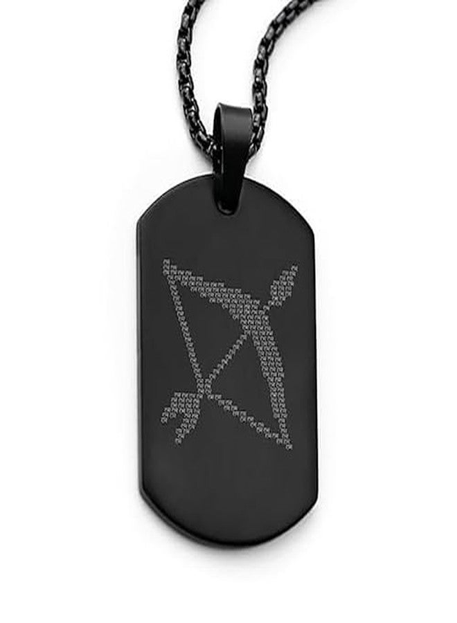 NEXT CREATION Black Stainless Steel Dog Tag Pendant Necklace – Trident & Bow Arrow Engraved Design for Men - Image 2
