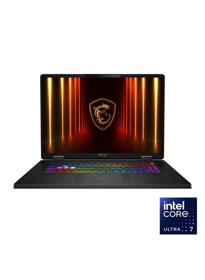 Msi Crosshair 16 HX AI D2XWFKG Laptop With 16-Inch QHD+, Intel Core Ultra 7 255HX Processor/16GB DDR5 5600MHz RAM/1TB NVMe Gen4 SSD/8GB NVIDIA GeForce RTX 5060 Graphics/Windows 11 English_Arabic Cosmos Gray english_arabic Cosmos Gray English/Arabic black