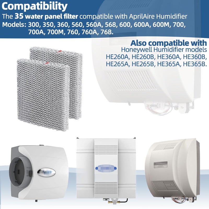 Sconva 35 Humidifier Filter Pad Water Panel Replacement Compatible With Aprilaire Whole House Humidifier Models 350 360 560 568 600 600A 700 700A 700M 760 760A 768 (Pack Of 2) - Image 3