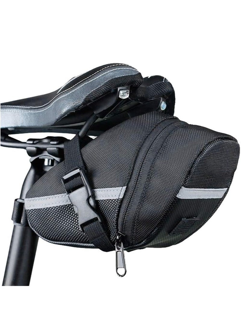 GUDOO Bike Saddle Bag Waterproof Bicycle Seat Bag Bike Bag Under Seat with Reflective Stripes Connectable tail light Bicycle Bag Quick Release Bike Pouch  - Image 1