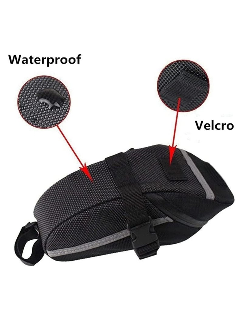 GUDOO Bike Saddle Bag Waterproof Bicycle Seat Bag Bike Bag Under Seat with Reflective Stripes Connectable tail light Bicycle Bag Quick Release Bike Pouch  - Image 3