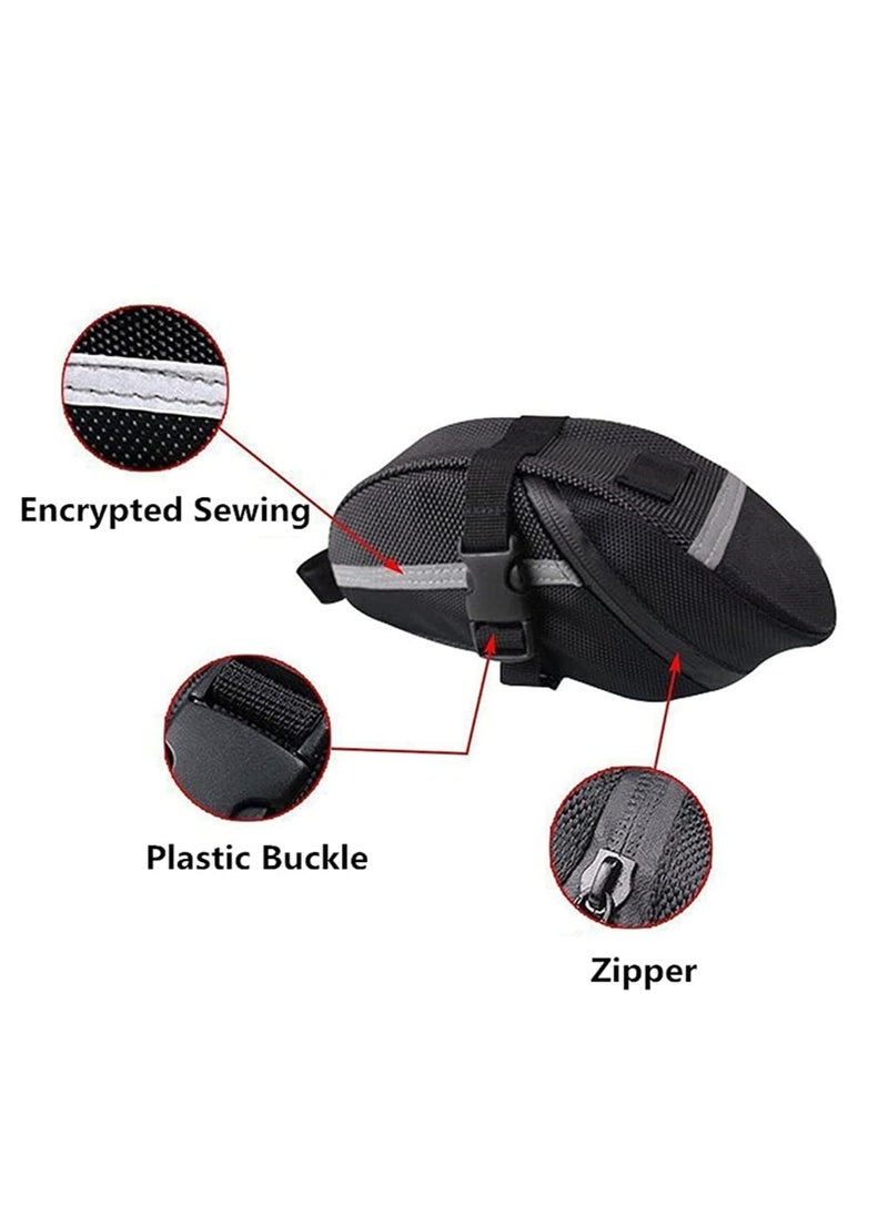 GUDOO Bike Saddle Bag Waterproof Bicycle Seat Bag Bike Bag Under Seat with Reflective Stripes Connectable tail light Bicycle Bag Quick Release Bike Pouch  - Image 5