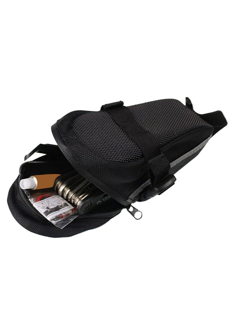GUDOO Bike Saddle Bag Waterproof Bicycle Seat Bag Bike Bag Under Seat with Reflective Stripes Connectable tail light Bicycle Bag Quick Release Bike Pouch  - Image 2