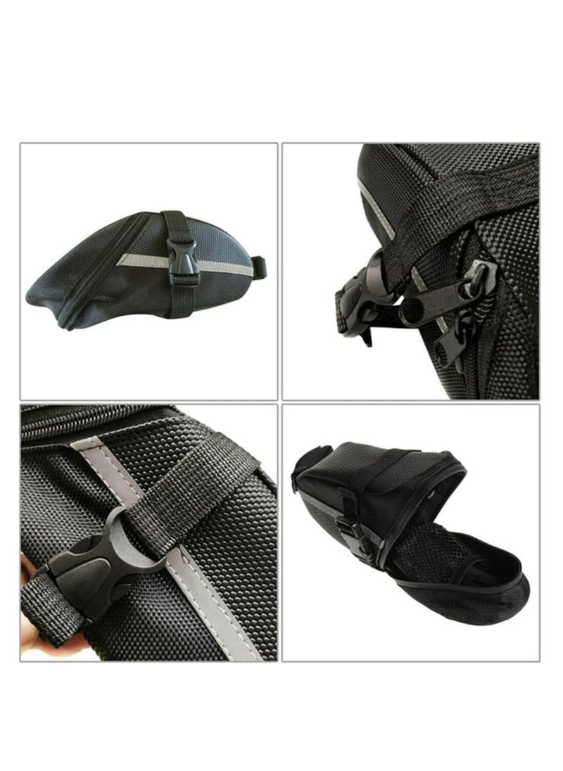 GUDOO Bike Saddle Bag Waterproof Bicycle Seat Bag Bike Bag Under Seat with Reflective Stripes Connectable tail light Bicycle Bag Quick Release Bike Pouch  - Image 4