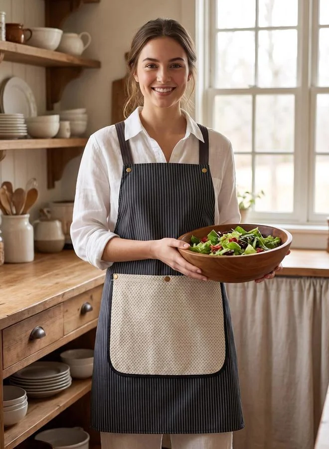 Styli Striped Apron with Pocket