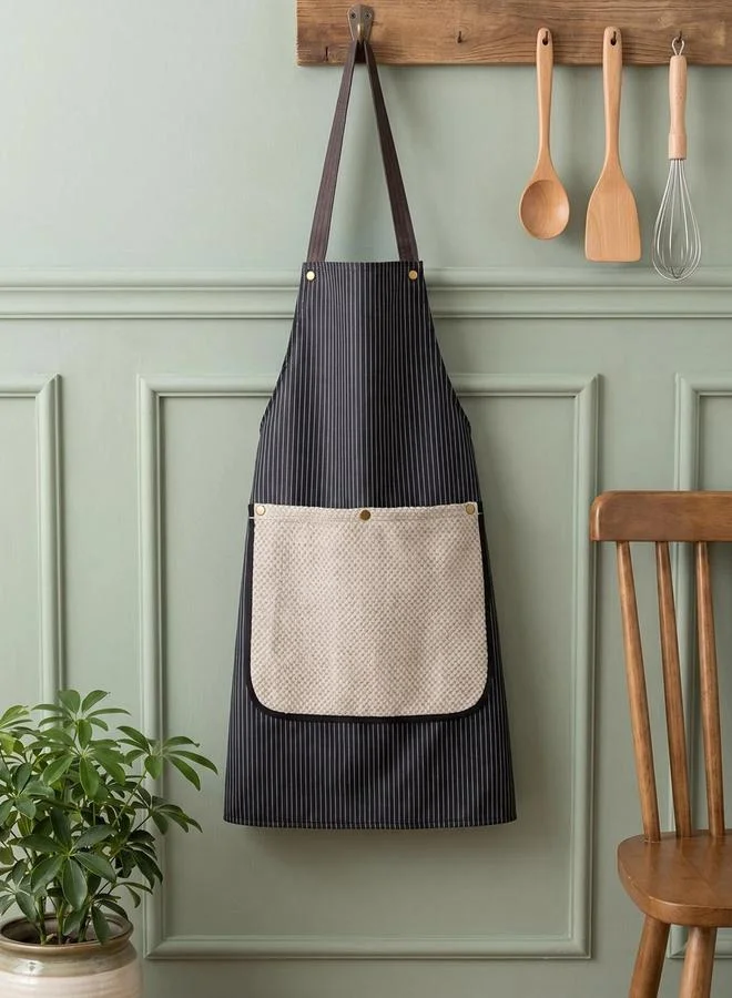 Styli Striped Apron with Pocket