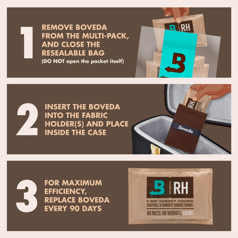 Boveda باوفيدا 49% حزم التحكم في الرطوبة ثنائية الاتجاه للآلات الموسيقية - 4 حزم - حجم قياسي - تمنع التشوه والتصدع للآلات الخشبية - حزم مرطبة لحقائب الآلات - كيس قابل لإعادة الإغلاق - Image 4