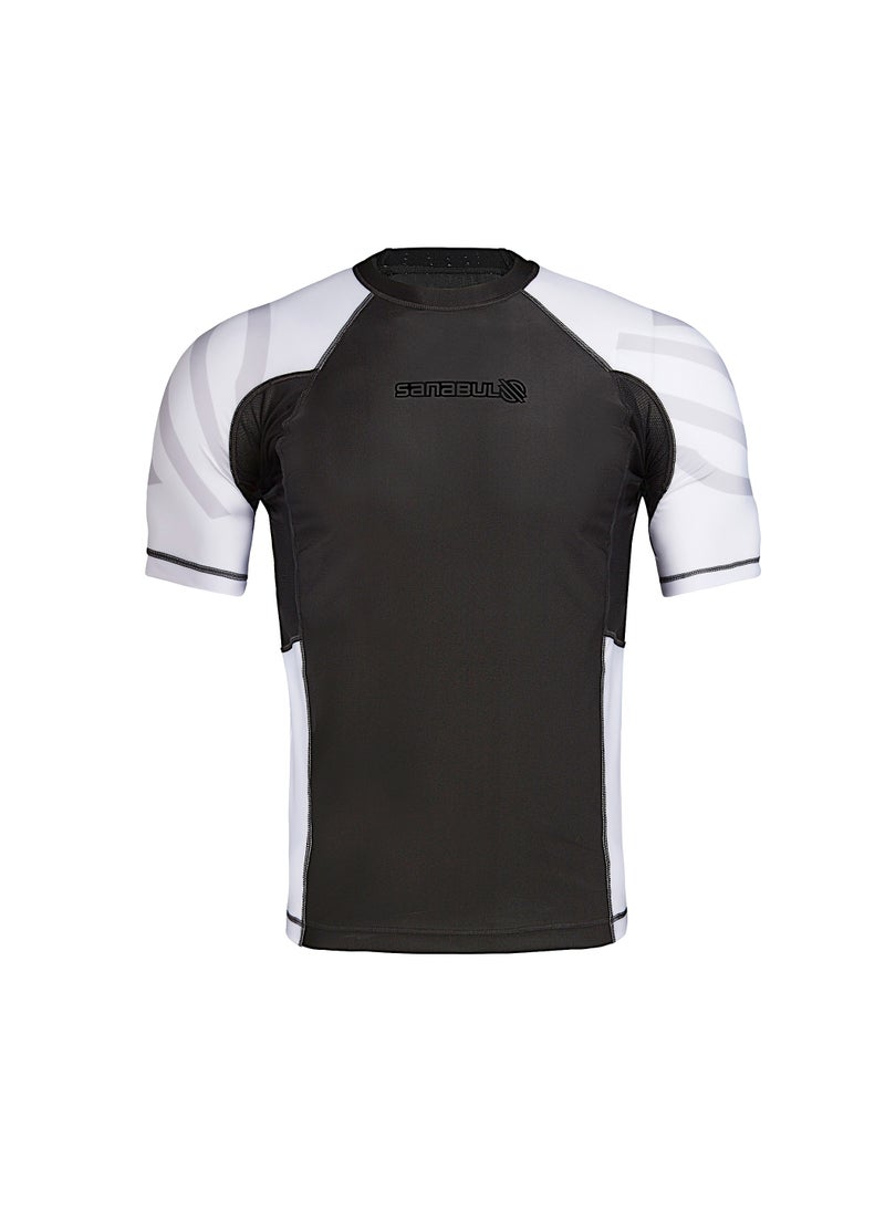 Sanabul  - Essential Short Sleeve Compression Shirt For Men | Mma Wrestling Jiu Jitsu Bjj Base Layer Rash Guard | Workout Men'S Compression Shirt (Large, White) - Image 1