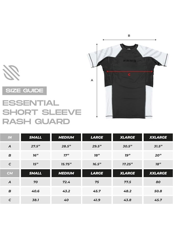 Sanabul  Essential Short Sleeve Compression Shirt For Men | Mma Wrestling Jiu Jitsu Bjj Base Layer Rash Guard | Workout Men'S Compression Shirt (Large, White)  - Image 5