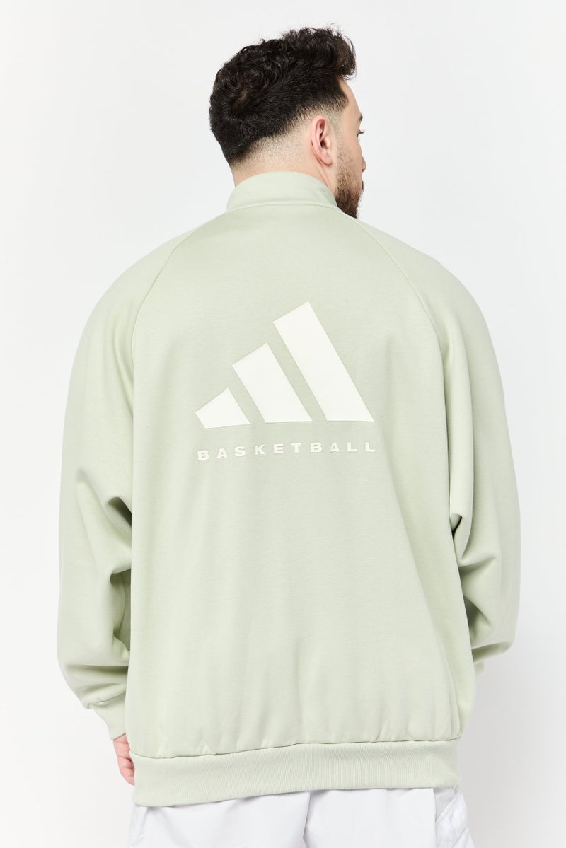 Adidas Men Sportswear Fit Long Sleeve Outdoor Jacket, Light Green  - Image 4
