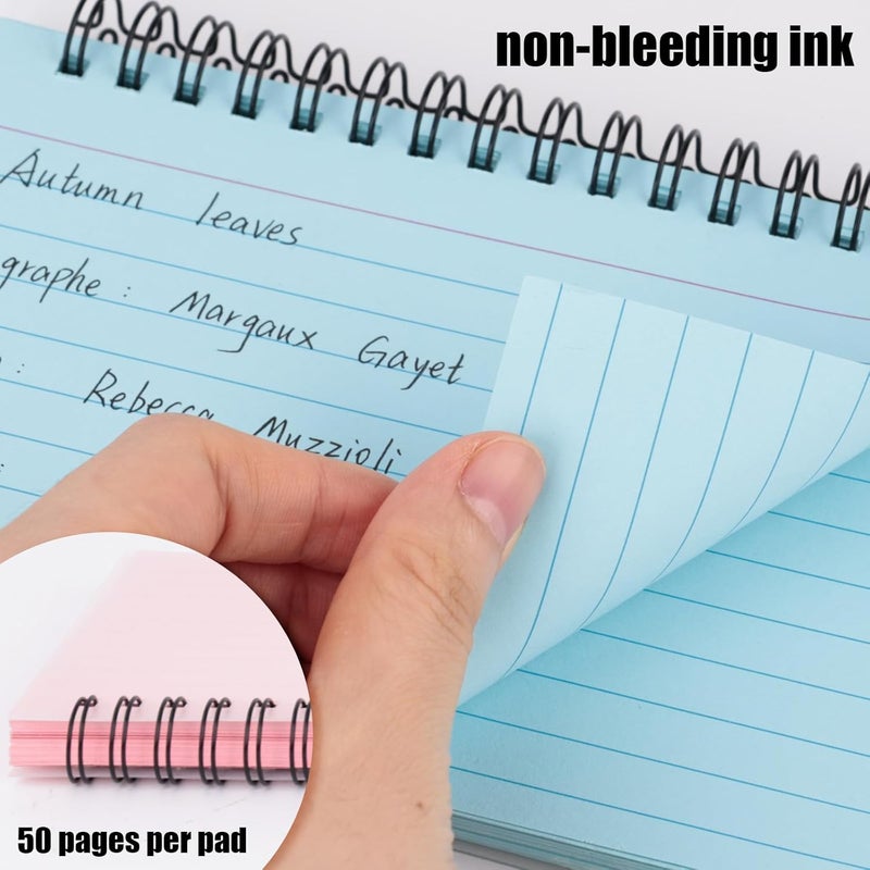 Koogel 400PCS Index Cards with Rings, 4x6 Colored Ruled Index Cards with Waterproof Covers for Back to School, Flashcard Recipe Note Card for Studying Nursing School College Essentials, 4 Colors - Image 3