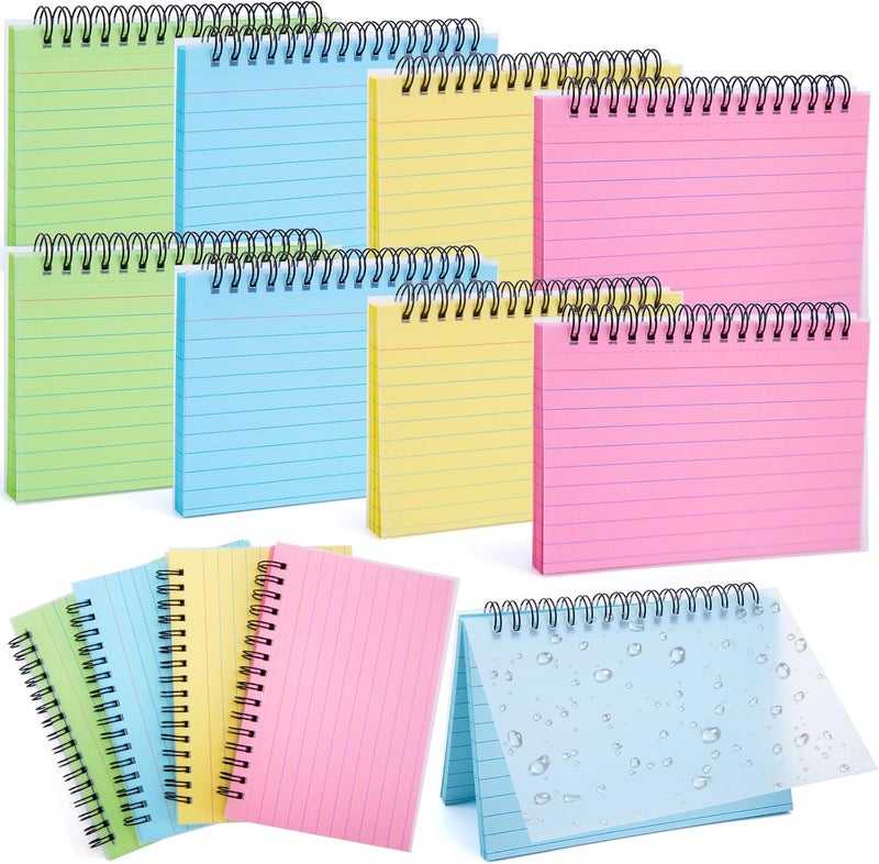 Koogel 400PCS Index Cards with Rings, 4x6 Colored Ruled Index Cards with Waterproof Covers for Back to School, Flashcard Recipe Note Card for Studying Nursing School College Essentials, 4 Colors - Image 1