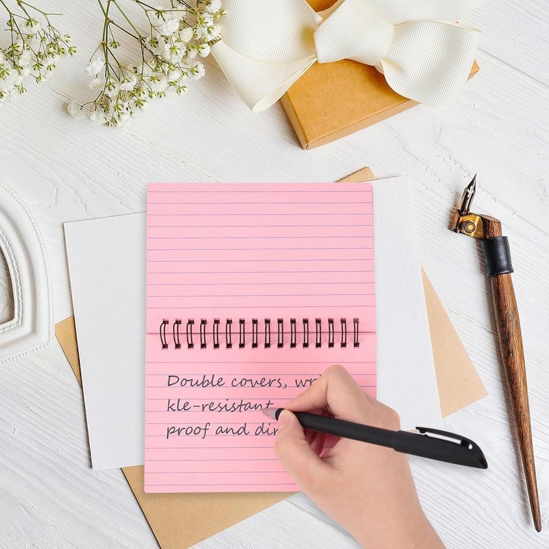 Koogel 400PCS Index Cards with Rings, 4x6 Colored Ruled Index Cards with Waterproof Covers for Back to School, Flashcard Recipe Note Card for Studying Nursing School College Essentials, 4 Colors - Image 4