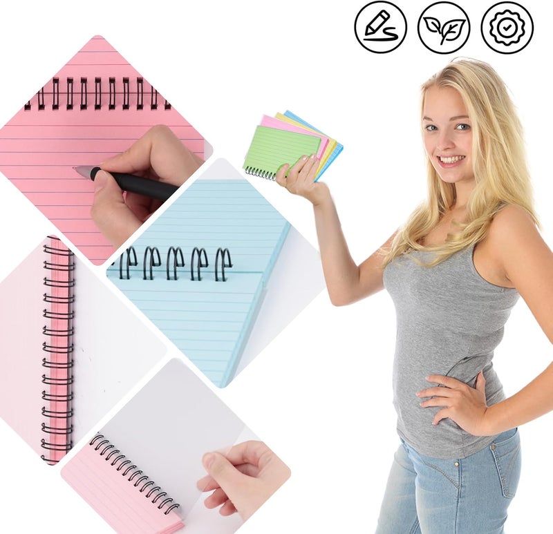 Koogel 400PCS Index Cards with Rings, 4x6 Colored Ruled Index Cards with Waterproof Covers for Back to School, Flashcard Recipe Note Card for Studying Nursing School College Essentials, 4 Colors - Image 2