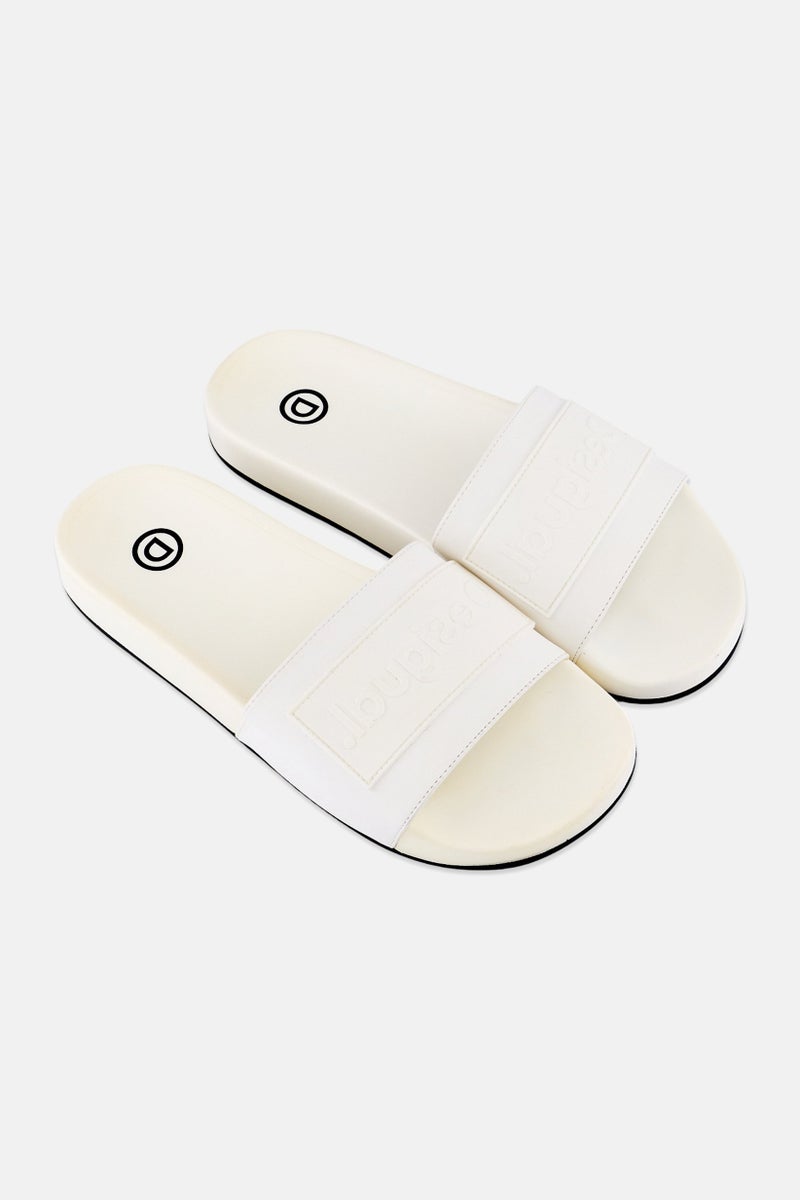 DESIGUAL Women Brand Logo Slip On Slides, White - Image 2