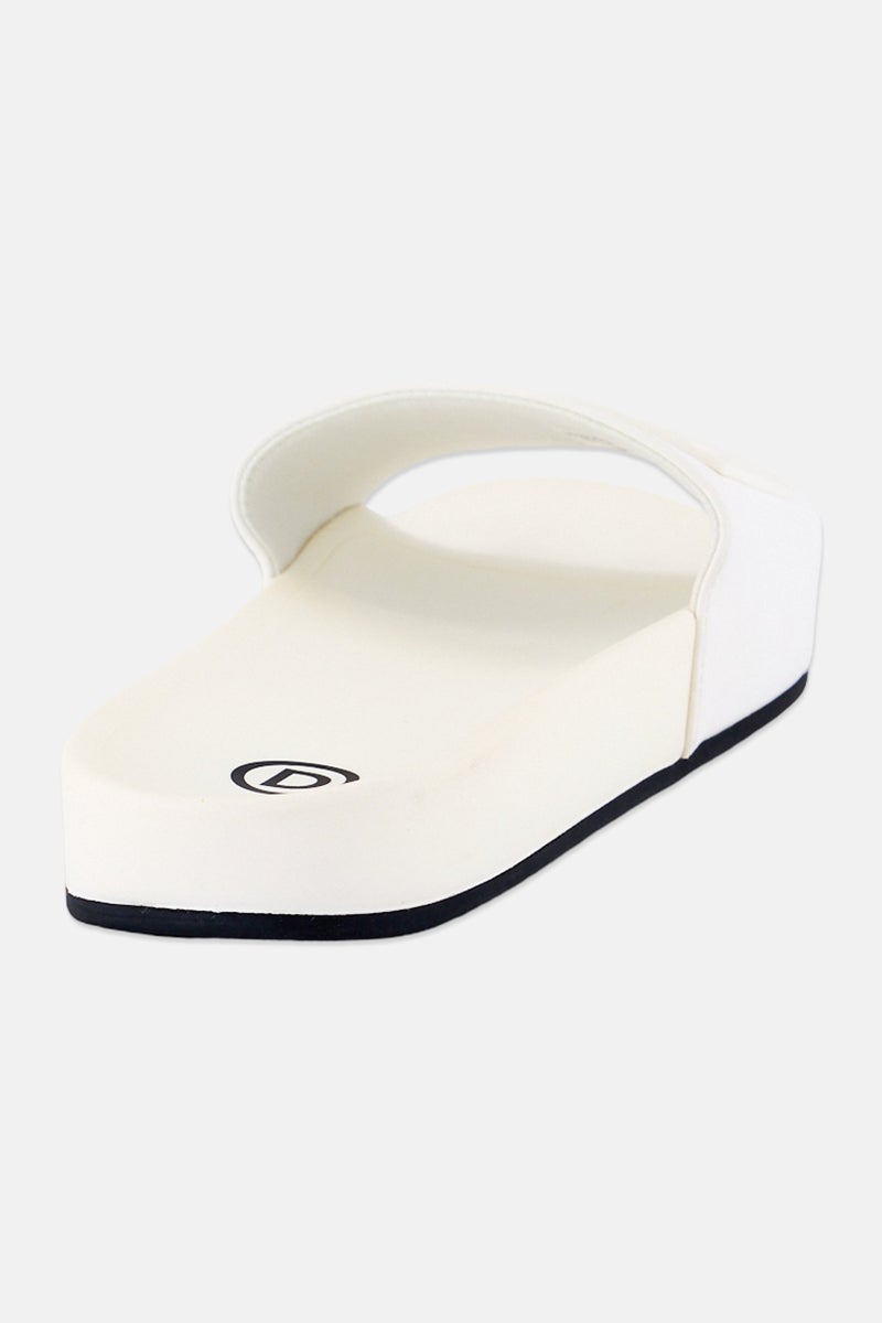 DESIGUAL Women Brand Logo Slip On Slides, White - Image 3