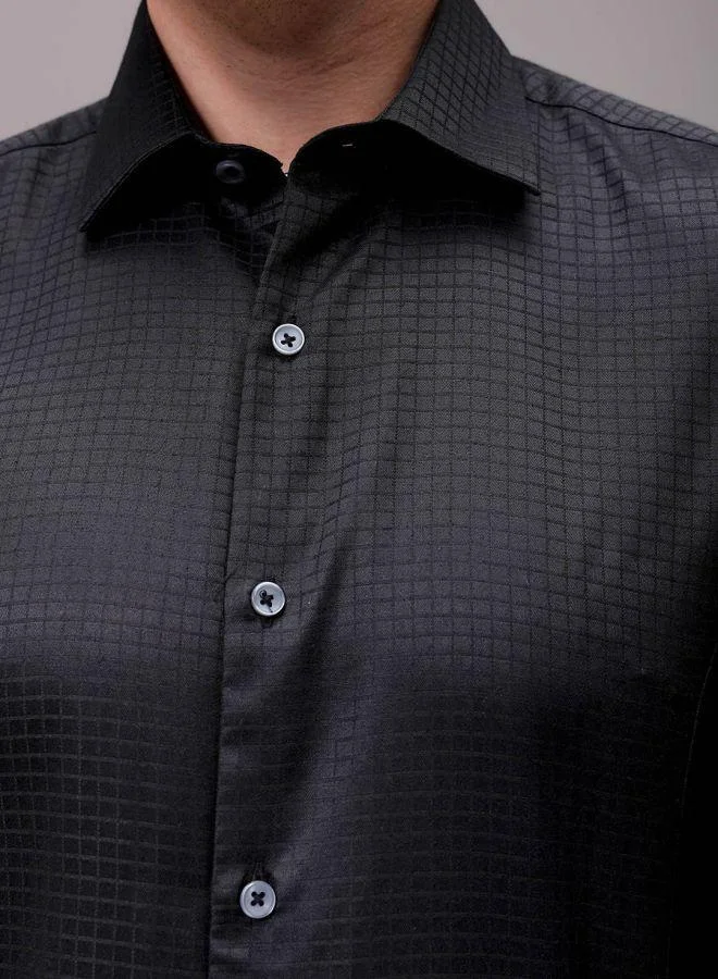 شركة المرآب الهندية Men Slim Fit Solid Full Sleeves Cutaway Collar Formal Shirt
