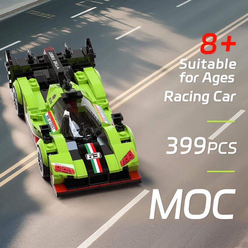 mould king 27097 SC63 Speed Champion Car Building Kits,Speed Champions Model Collectible Kits with Display Case, for boys to Build, House Decoration Gifts for Kids and Adults 27097 (399Pcs) - Image 2
