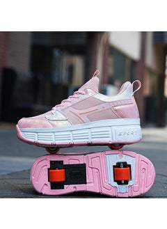 LED Light-Up Roller Shoes for Kids Pink