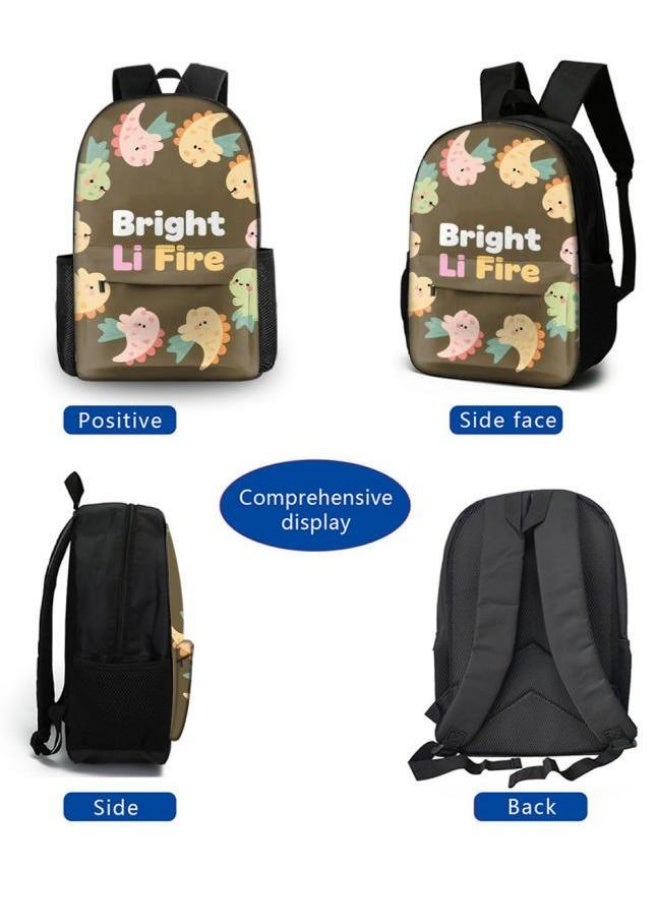 Bright Li Fire Three-piece set of cartoon bags, easily cope with various occasions (students, children, friends' outings, mountain climbing, schooling, etc.) | Backpack + hand-held + stationery bag | School season/holiday gifts - 7 - Image 2