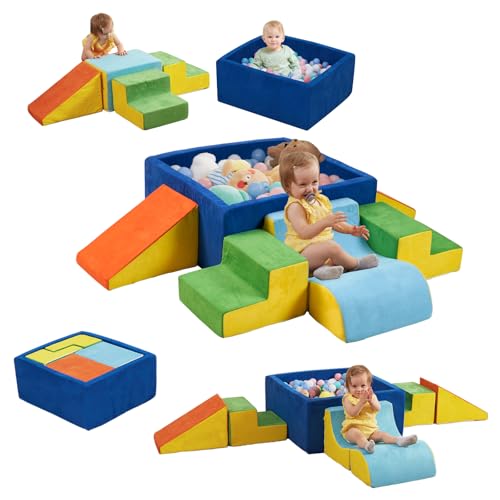 STAOLENE Soft Foam Climbing Blocks with Ball Pit 6PCS Color Indoor Climbing Toys for Toddler Climb and Crawl Activity Play Set Play Gym for Child Development Balls not Included - Image 1