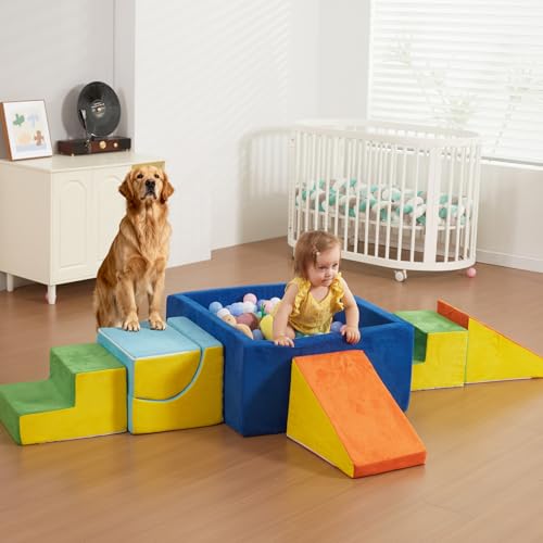 STAOLENE Soft Foam Climbing Blocks with Ball Pit 6PCS Color Indoor Climbing Toys for Toddler Climb and Crawl Activity Play Set Play Gym for Child Development Balls not Included - Image 5
