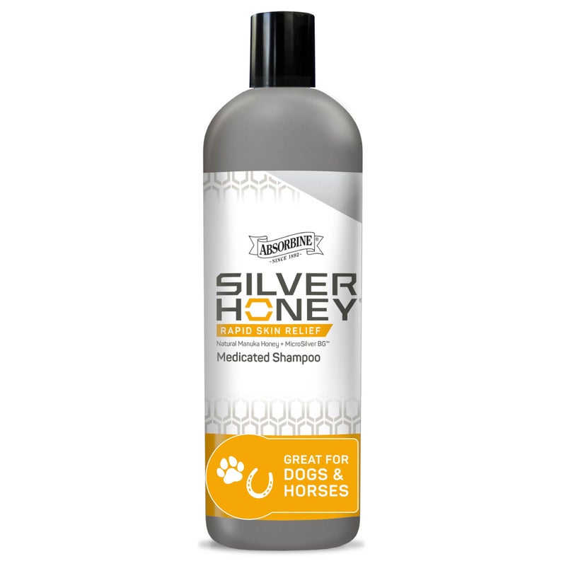 Absorbine Silver Honey Rapid Skin Relief Medicated Shampoo, Medical Grade Manuka Honey & MicroSilver BG, Rejuvenating, Soothing & Hydrating, 16 fl oz - Image 1