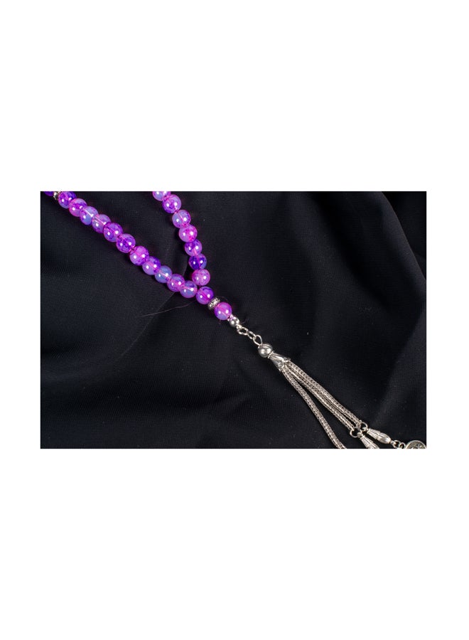 ذا بلاك بيرل اكسسوريز سبحة من حجر المرمر  البنفسجي  من 33 حبة - Image 3