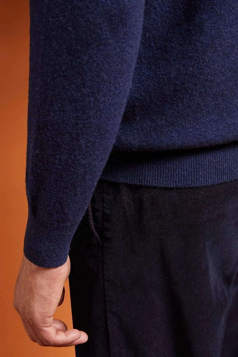 دوبل غانغر Men's regular fit lambswool jumper - Denim