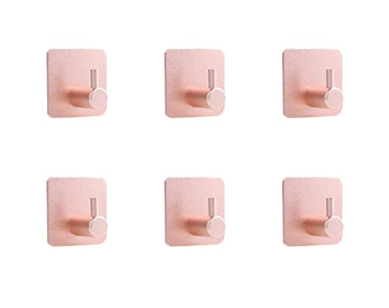 HomeImpel Heavy Duty Adhesive Hooks 6 Pcs Wall Adhesive Hooks Stainless Steel Hooks for Home Bathroom Kitchen Office Living Room Rose Gold - Image 2