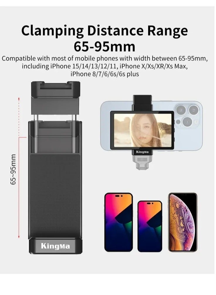 كينج ما شاشة عرض KingMa VL-PH01 لتصوير سيلفي من خلال الكاميرا الخلفية للهاتف الجوال مناسبة للبث المباشر وتصوير وسائل التواصل الاجتماعي ومؤتمر الفيديو - Image 2