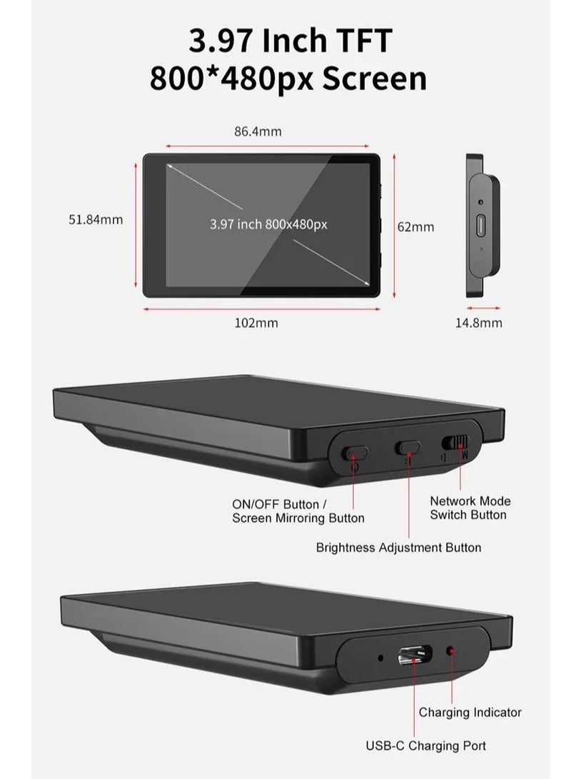 كينج ما شاشة عرض KingMa VL-PH01 لتصوير سيلفي من خلال الكاميرا الخلفية للهاتف الجوال مناسبة للبث المباشر وتصوير وسائل التواصل الاجتماعي ومؤتمر الفيديو - Image 4