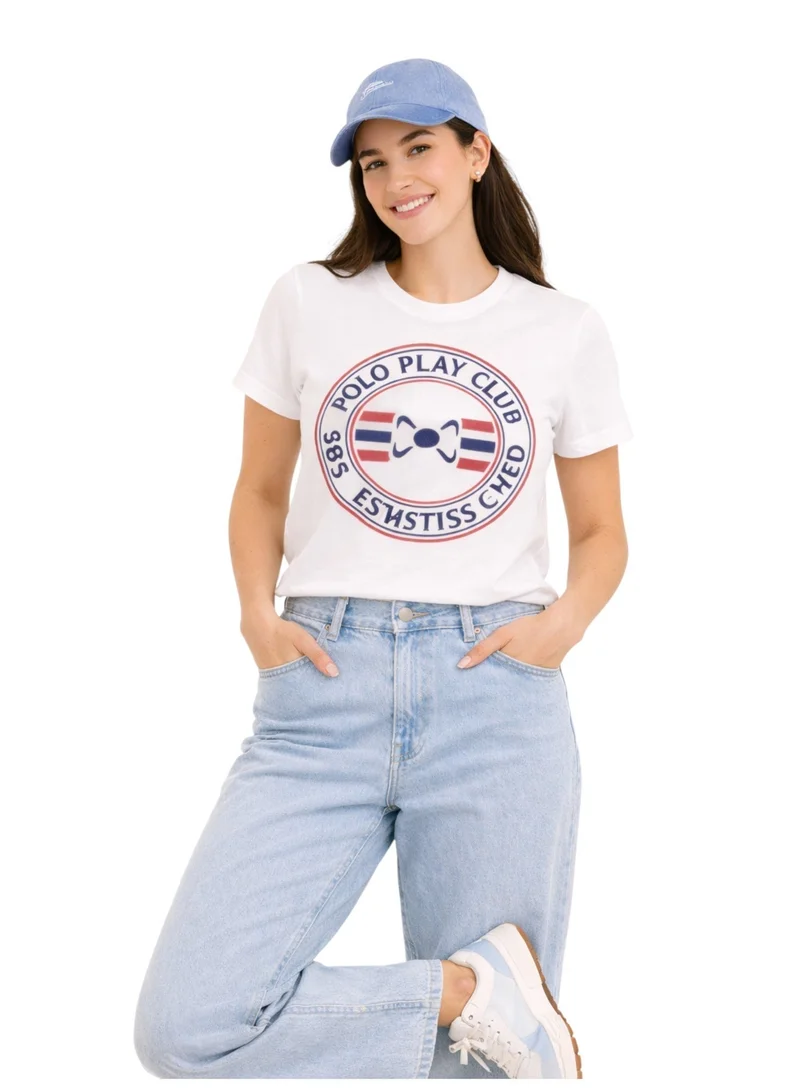 Polo Play Girls Graphic T-shirt -WHITE