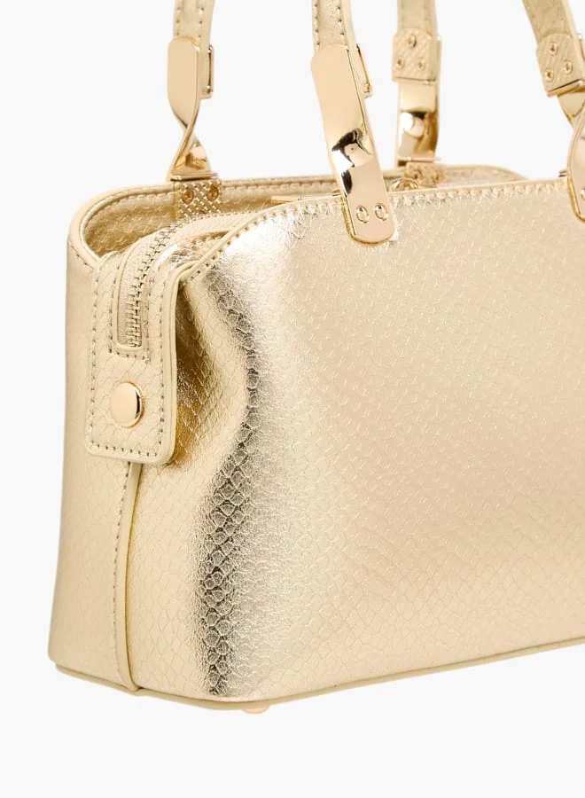 Flora Bella By Shoexpress Women Textured Tote Bag with Double Handle and Chain Strap
