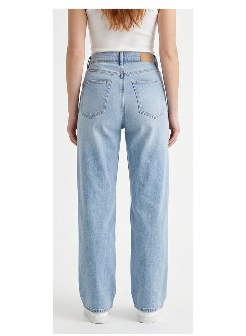 RAVIN Sky Blue Heavy Washed Wide Leg Jeans - Image 2