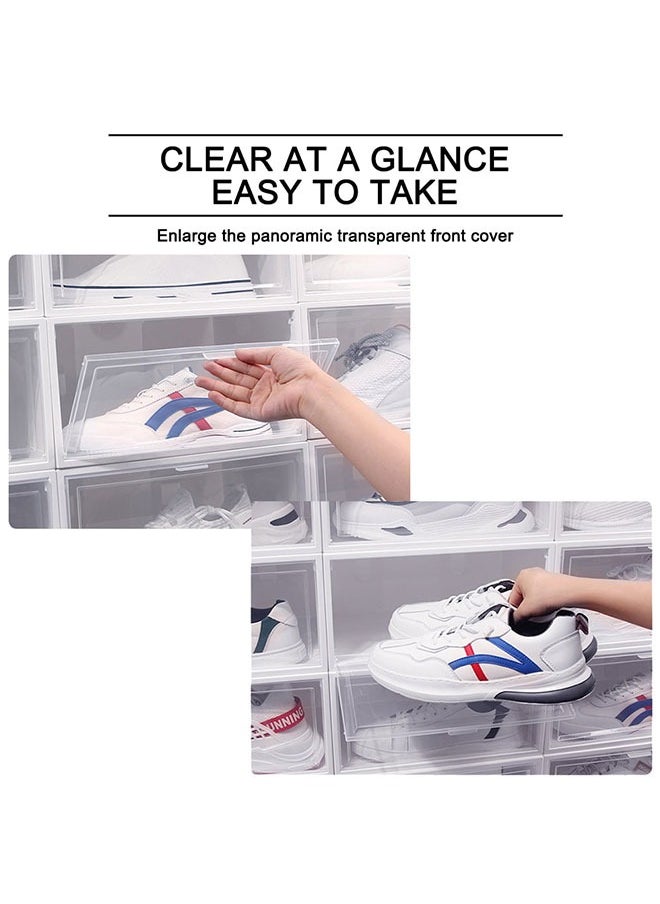 GoldenLike - Shoe Storage Box,Stackable Shoe Organizer for Closet,15 Pack Plastic Shoe Storage Containers with Lids,Space Saving Shoe Sneaker Containers Fit up to US Size 12(Transparent) - Image 1