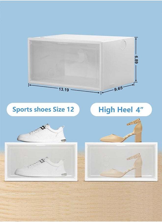 GoldenLike - Shoe Storage Box,Stackable Shoe Organizer for Closet,15 Pack Plastic Shoe Storage Containers with Lids,Space Saving Shoe Sneaker Containers Fit up to US Size 12(Transparent) - Image 1