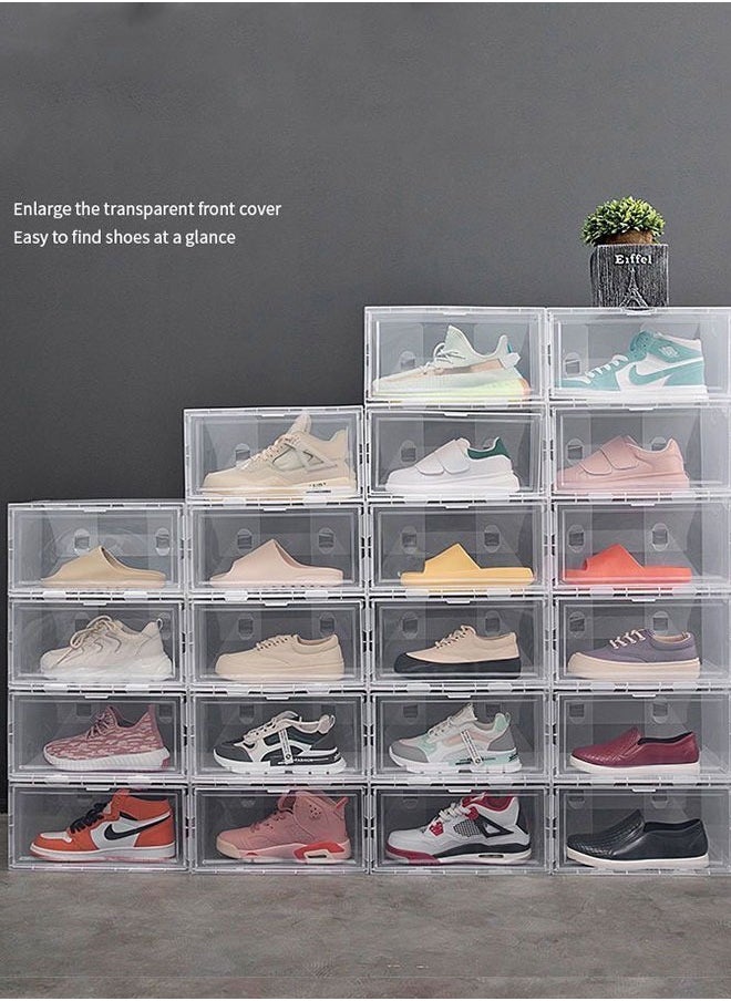 GoldenLike - Shoe Storage Box,Stackable Shoe Organizer for Closet,15 Pack Plastic Shoe Storage Containers with Lids,Space Saving Shoe Sneaker Containers Fit up to US Size 12(Transparent) - Image 1