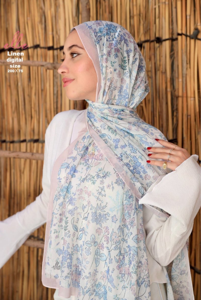 Luxury Linen Islamic Hijab Scarf for Women– Elegant Design for Daily Wear & Special Occasions – Size 200 × 75 cm
