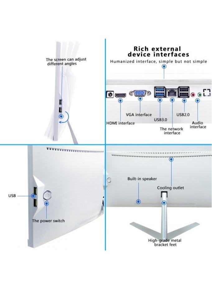 WPNA All-In-One 24-inch Desktop, Core i7-4790 Processor/16GB RAM/512GB SSD/With Keyboard And Mouse/Intel UHD Graphics/Windows 10 English/white/HT24 english - Image 3