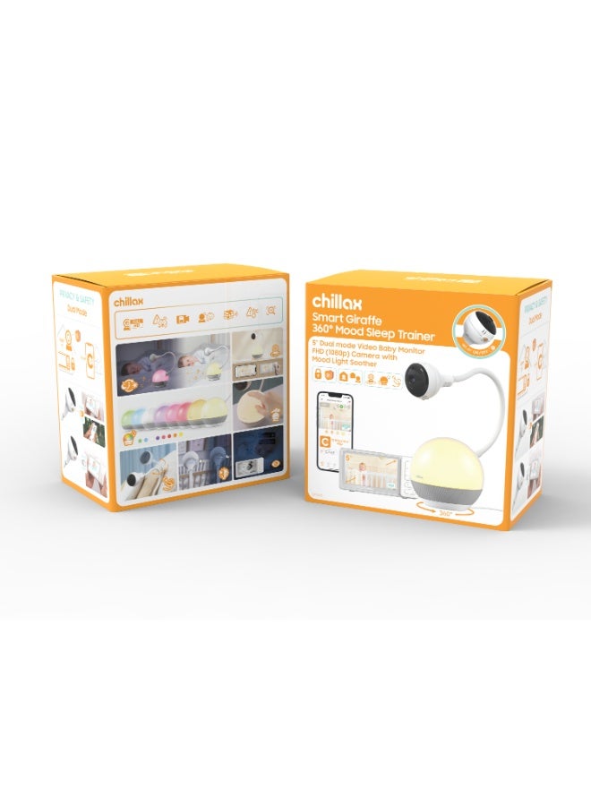 Chillax BabyMood Pro 5" Baby Monitor with 1080p HD 360° Pan View Camera, Mood Light Sleep Trainer, Wi-Fi & App Control, Long Range, Night Vision - Image 5