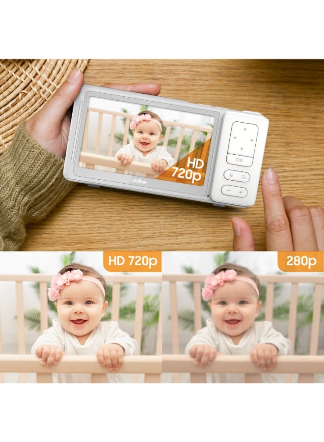 Chillax BabyMood Pro 5" Baby Monitor with 1080p HD 360° Pan View Camera, Mood Light Sleep Trainer, Wi-Fi & App Control, Long Range, Night Vision - Image 3