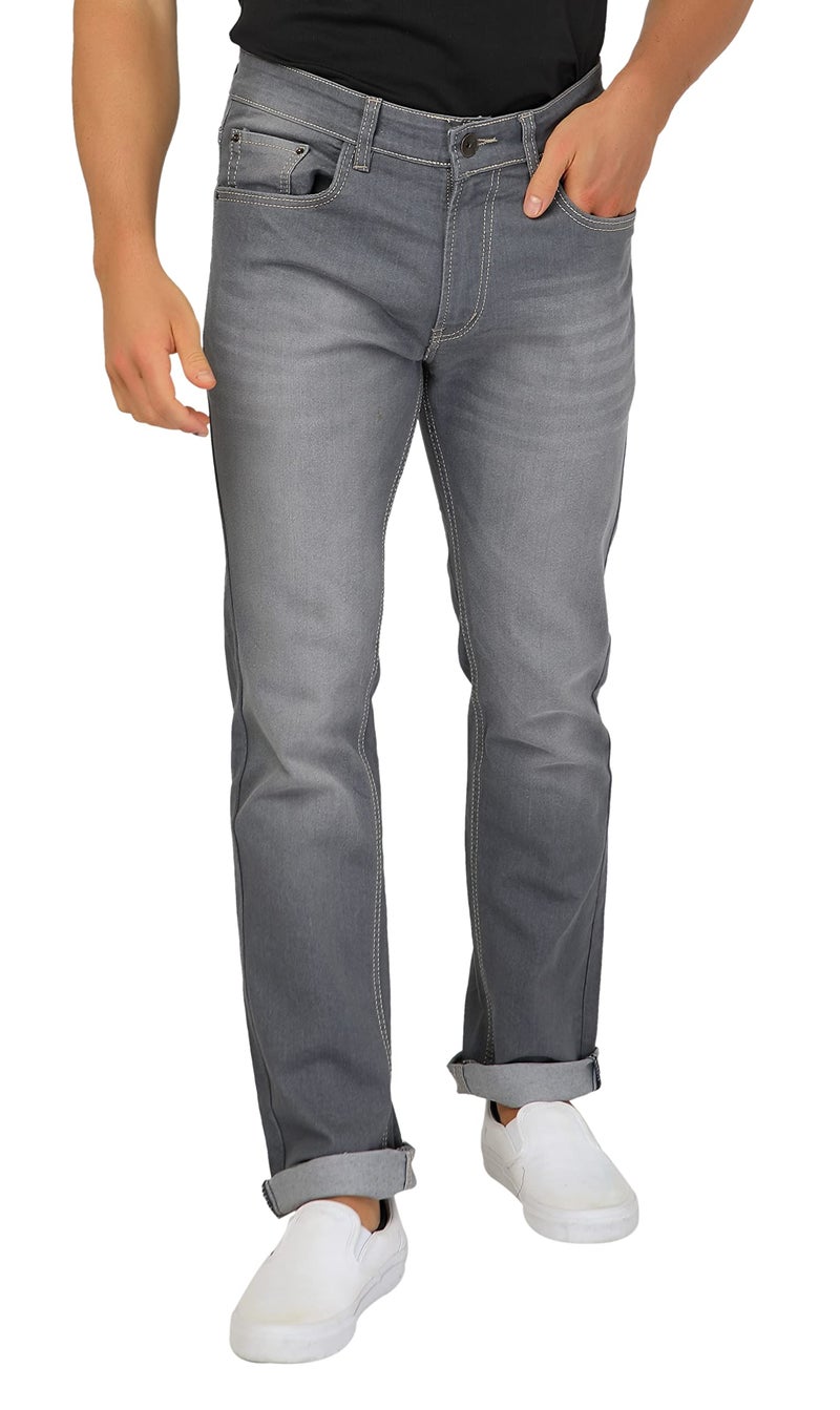Ben Martin Men's Regular Fit Stretchable 32 Size Grey Cotton Denim High Rise Jeans Pant for Men, JJ3-2 - Image 1