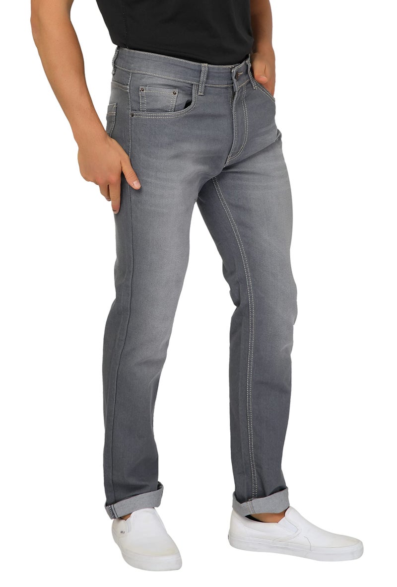 Ben Martin Men's Regular Fit Stretchable 32 Size Grey Cotton Denim High Rise Jeans Pant for Men, JJ3-2 - Image 4