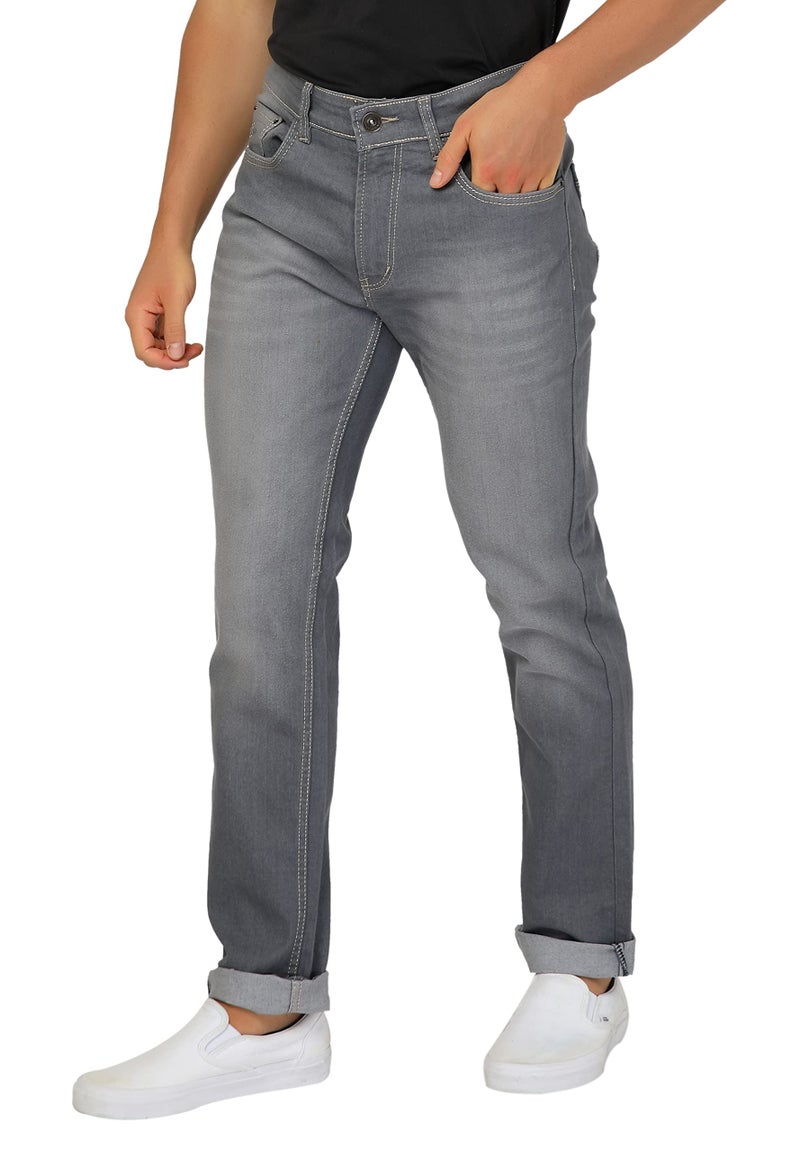 Ben Martin Men's Regular Fit Stretchable 32 Size Grey Cotton Denim High Rise Jeans Pant for Men, JJ3-2 - Image 3