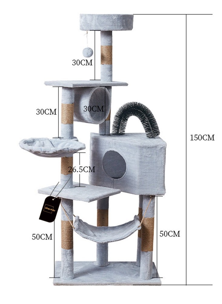 متعددة الوظائف القط شجرة القط تسلق الإطار ، مع لعبة القط برج في الأماكن المغلقة شقة القط ، القط البيت أرجوحة مريحة والسيزال خدش العمود - pzsku/ZFA9779930B5583DC2F73Z/45/_/1728979561/67549a6d-f595-4aa3-947a-e2f1b21f3120