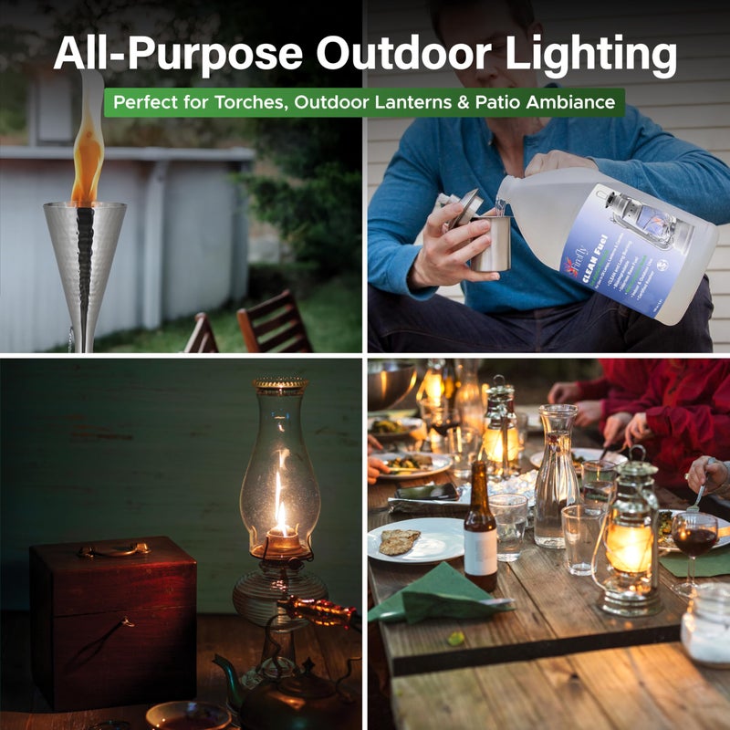 Firefly Kosher Eucalyptus Clean Fuel Lamp Oil - Smokeless, Virtually Odorless, and Non-Toxic - Long-Lasting Burn Time for Indoor & Outdoor Lamps - 1 Gallon - Made in USA - Image 3