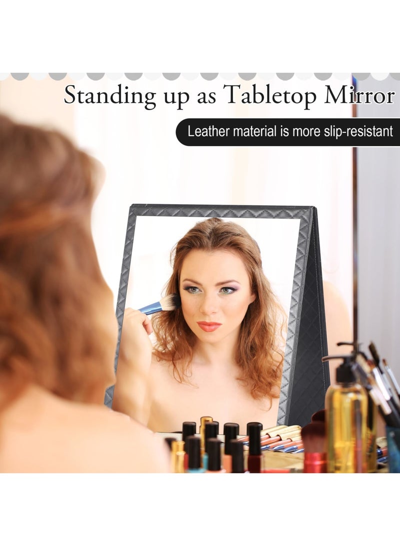 Barakah Foldable Full Length Mirror with Handle, 25.2x11.4 Inch Portable Leather Hanging Reflection Surface for Travel, Dance Rehearsals, Home & Spa, Ideal Gift for Dancers (Grey) - Image 5